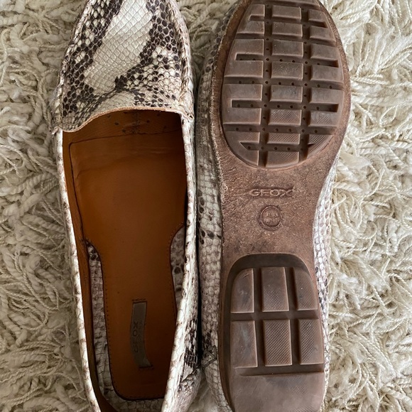 GEOX Leather Respira Snake Print Mules Loafers Driving Shoes - Picture 10 of 16